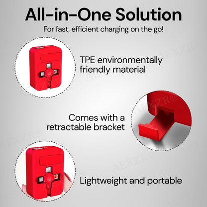 Three-in-One Charging Cable Roll